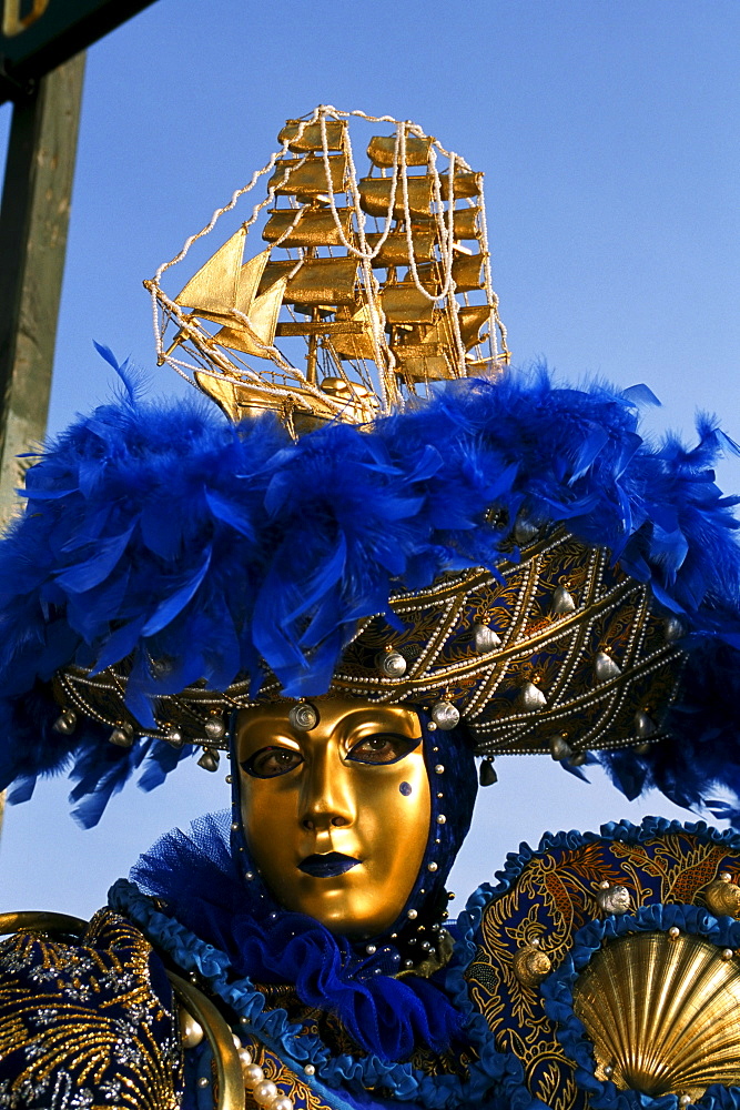 Person in mask and costume, Venice Carnival, Venice, Veneto, Italy, Europe