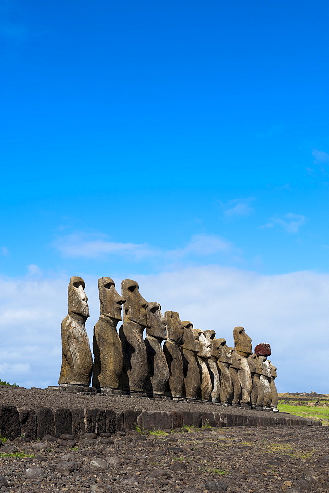 Ahu Tongariki, Rapa Nui (Easter Island), UNESCO World Heritage Site, Chile, South America