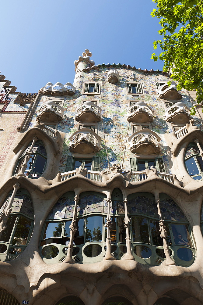 Casa Batllo by Antoni Gaudi, UNESCO World Heritage Site, Passeig de Gracia, Barcelona, Spain, Europe