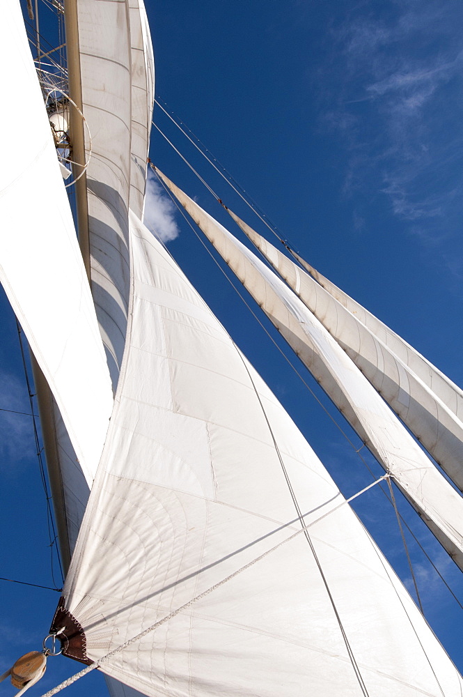 Star Clipper sailing cruise ship, Deshaies, Basse-Terre, Guadeloupe, West Indies, French Caribbean, France, Central America