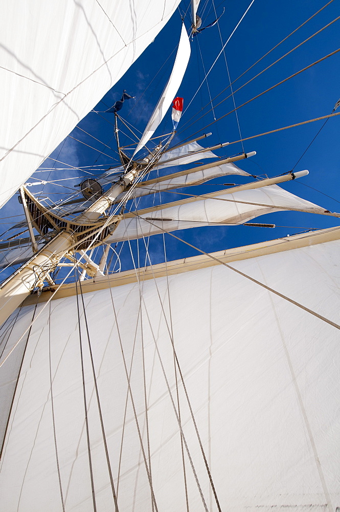 Star Clipper sailing cruise ship, Deshaies, Basse-Terre, Guadeloupe, West Indies, French Caribbean, France, Central America