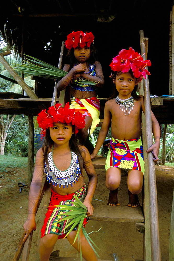 Young Embera Indians, Soberania Forest National Park, Panama, Central America