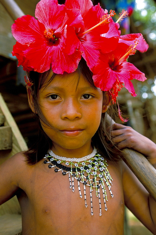 Young Embera Indian, Soberania Forest National Park, Panama, Central America