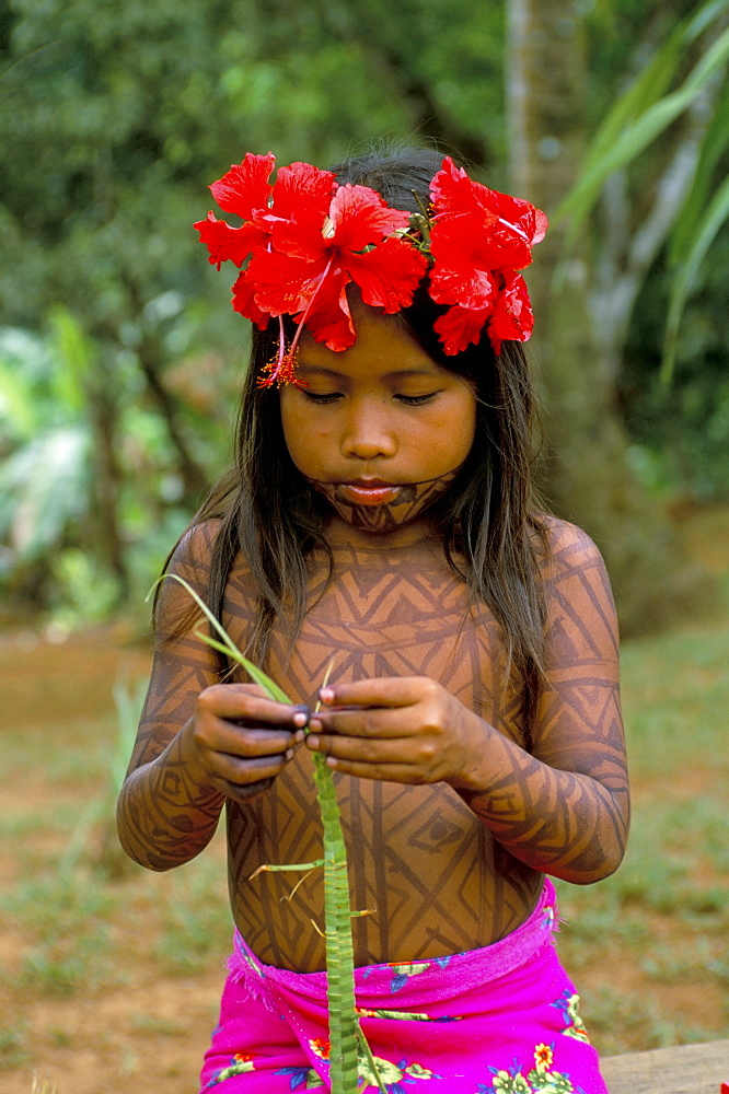 Young Embera Indian, Soberania Forest National Park, Panama, Central America