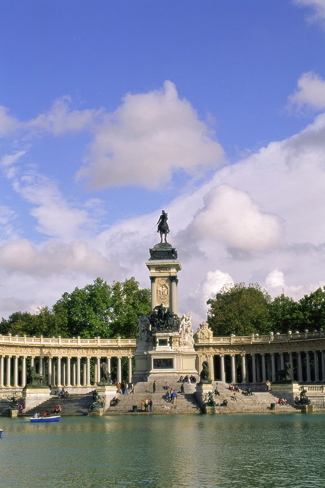 Monument to King Alfonso XII in El Retiro park, Madrid, Spain, Europe