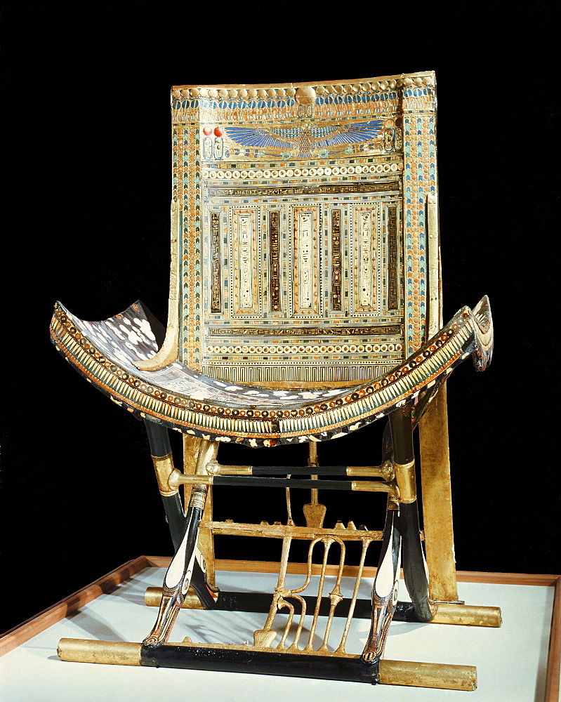 The ecclesiastical throne, from the tomb of the pharaoh Tutankhamun, discovered in the Valley of the Kings, Thebes, Egypt, North Africa, Africa