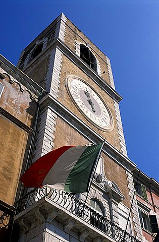 Civic tower, Piazza del Papa, Ancona, Marche, Italy.