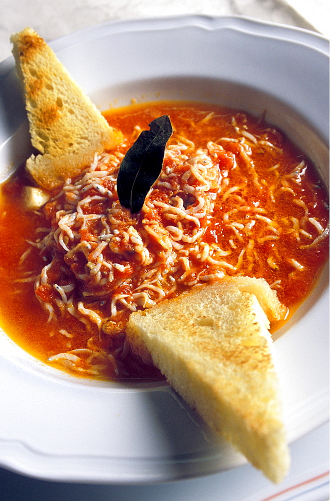 Bianchetti fish soup, Ippogrifo restaurant, Genoa, Ligury, Italy 