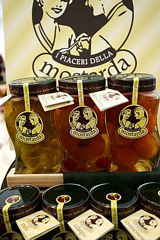 Italian sweet fruit pickles, Fiera del Gusto, Merano, Trentino Alto Adige, Italy