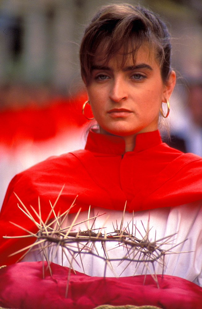 Crown of thorns, The Good Friday procession, Trapani, Sicily, Italy  
