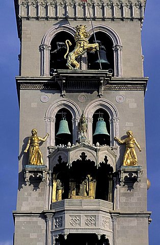 Particular of Cathedral's belltower, Messina, Sicily, Italy