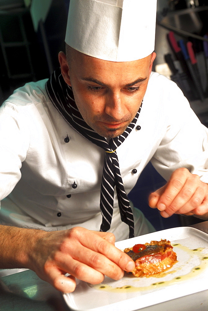 Pierluigi Lavota chef, La Cantina dell'Ammiraglio winebar, Milan, Lombardy, Italy.