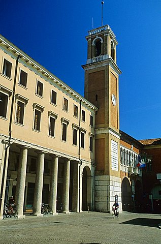 The Civic Tower in Vittorio Emanuele II square, Rovigo, Veneto, Italy 
