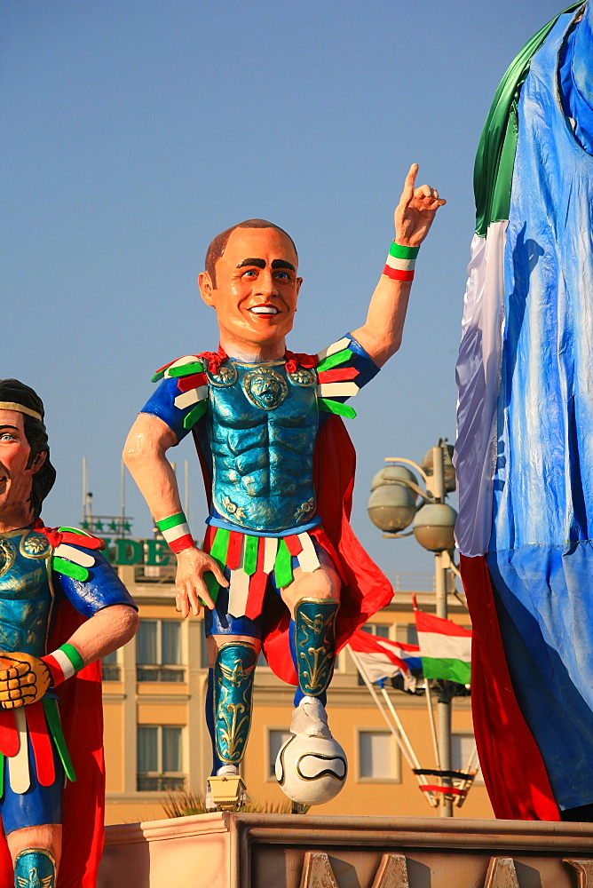 Fabio Cannavaro mask, Carnival 2007, Viareggio, Tuscany, Italy