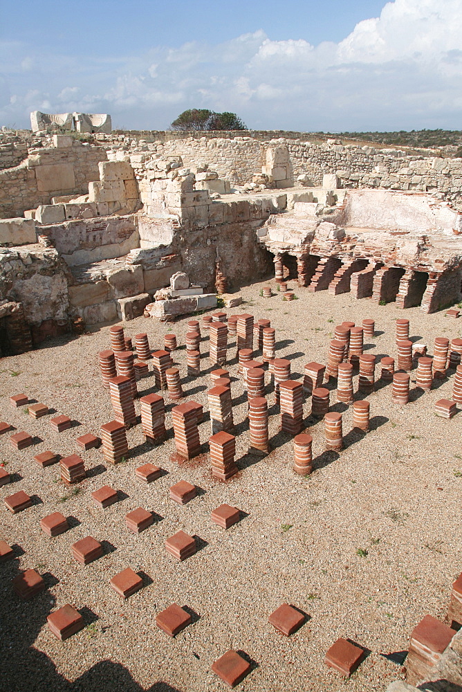 Thermal baths, Roman Agora, Kurion Ancient site, Cyprus Island, Greece, Europe