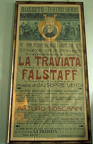 Playbill of Traviata, Villa Pallavicino, Busseto, Parma, Emilia Romagna, Italy