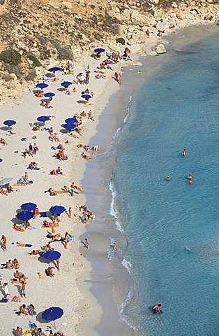 Beach, Conigli island, Lampedusa island, Sicily, Italy