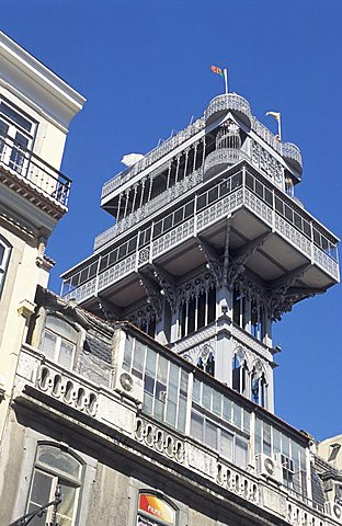 Elevador de Santa Justa, Lisbona, Portugal, Europe