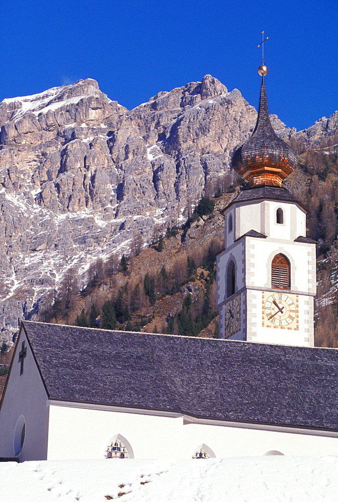 Church, San Cassiano, Val Badia, Trentino Alto Adige, Italy