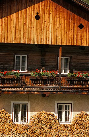 Balcony, Typical building (Maso), Val Pusteria, Trentino Alto Adige, Italy