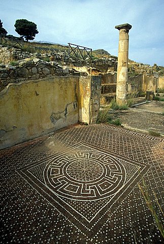 Mosaic, Solunto, Sicily, Italy