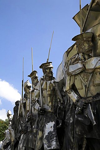 Communist era statues are on permanent display in the Statue Park outside Budapest, Hungary, Europe