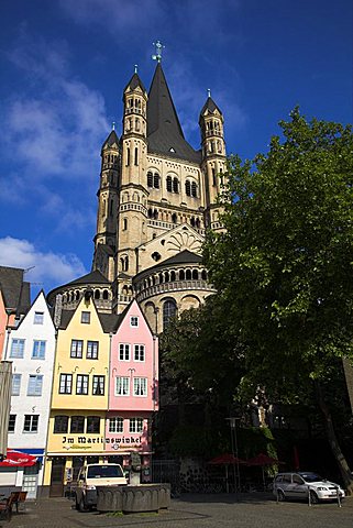 Old Town with St. Martin's church, Cologne, Nordrhein-Westfalen, Germany, Europe