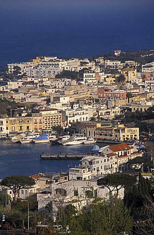 Cityscape of Ischia Porto, Ischia, Campania, Italy.