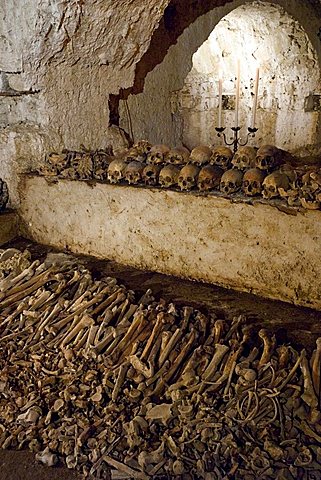 Ossuary of Santo Spirito church, Campagna village, Picentini mountains, Salerno, Campania, Italy, Europe