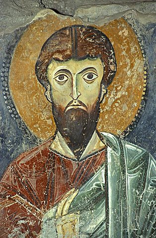 Jesus, mural, San Pietro a Corte church, Salerno, Campania, Italy