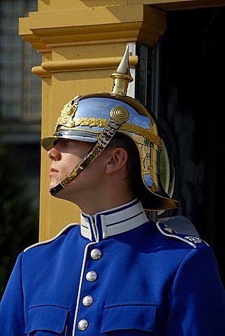 Guard at the Stockholm Palace Kungliga Slottet, official residence of the Swedish monarch, Stockholm, Sweden, Scandinavia, Europe