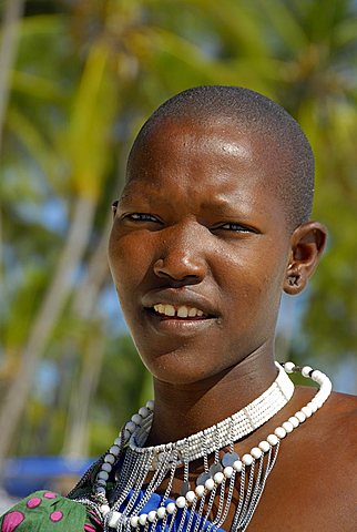 A Maasai woman, Zanzibar, United Republic of Tanzania, Africa