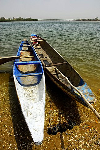 Pirogue fishing boat, Joal-Fadiouth, Republic of Senegal, Africa