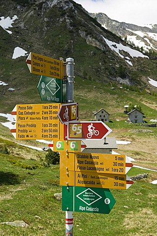 Signals, Lucomagno, Switzerland, Europe