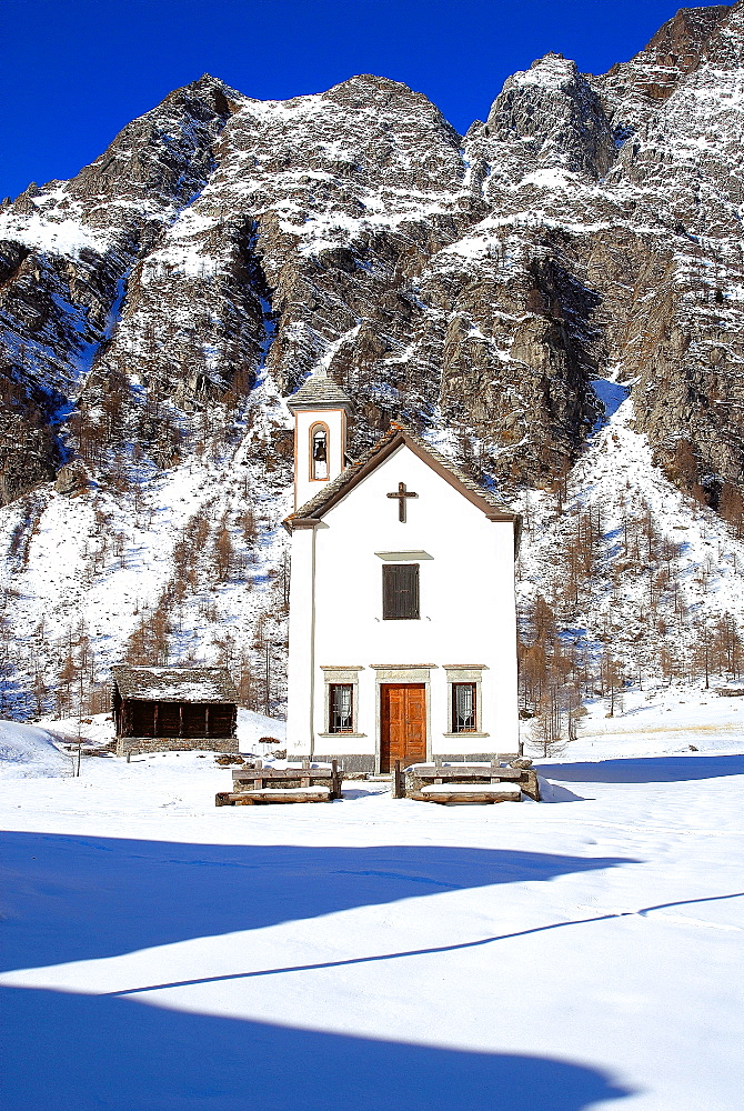 Crampiolo Church, Alpe Devero, Ossola Valley, Verbania province, Piedmont, Italy 