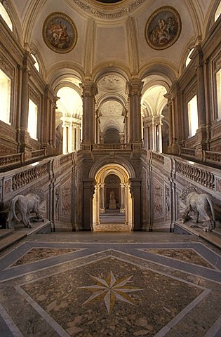 Great staircase of honour, Reggia di Caserta, Caserta, Campania, Italy