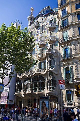 Casa Battlò of Antoni Gaudì, Passeig de Gràcia, Barcelona, Spain, Europe