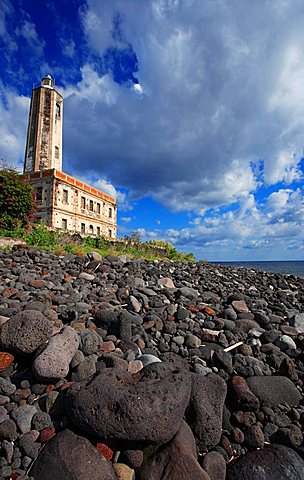 Lighthouse, Vulcano island, Aeolian Islands, Sicily, Italy