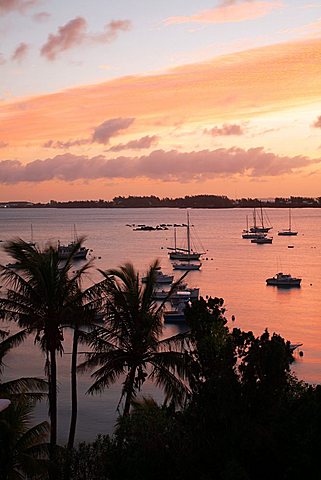 Sunset on Somerset Long Bay, Somerset Island, Bermuda, Atlantic Ocean, Central America