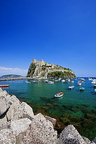 The Aragonese Castle, Ischia Ponte, Ischia, Campania, Italy. 