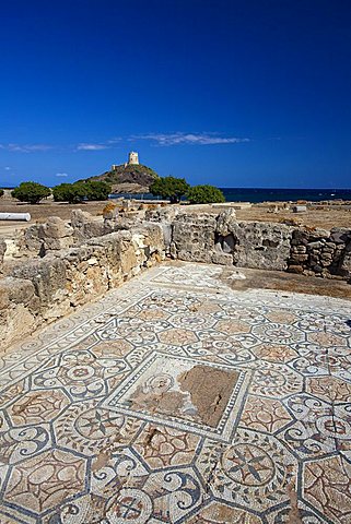 Nora, ruins of the ancient Pre Roman and Roman town, Sardinia, Italy, Europe