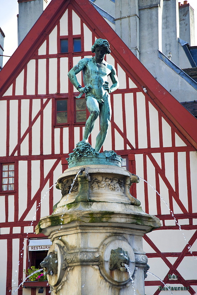 Statue in Place Francois Rude, Dijon, Burgundy, France, Europe