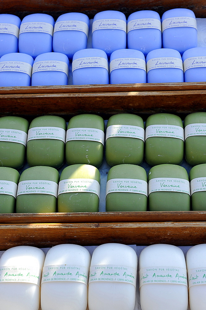 France, Provence, Isle sur la Sorgue, perfumed soap market