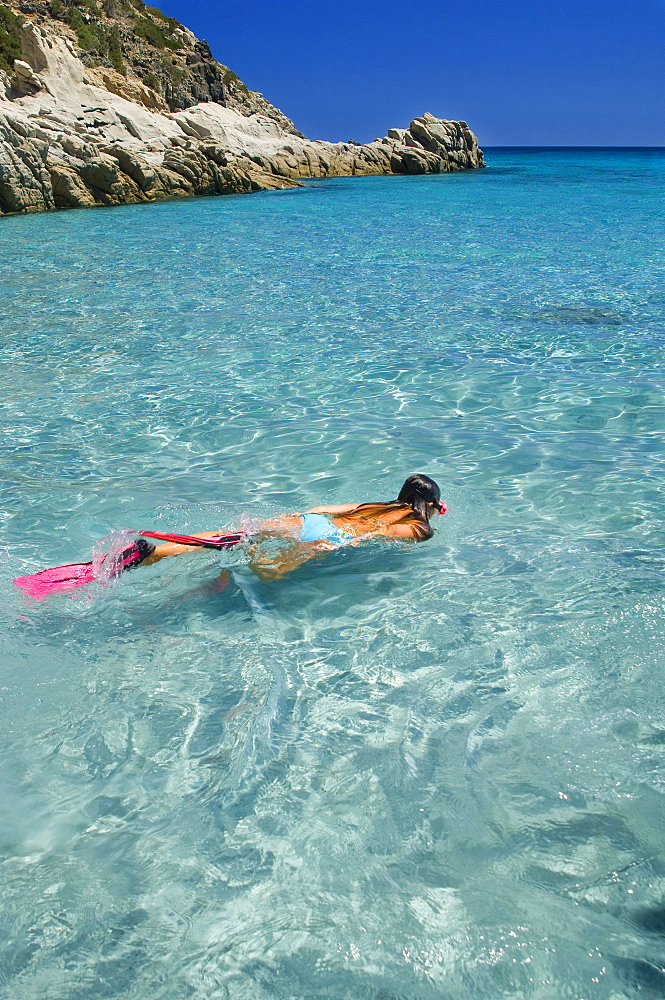 Snorkeling, Cala Pisano, Villasimius, Sinnai, Provincia di Cagliari, Sardinia, Italy, Europe