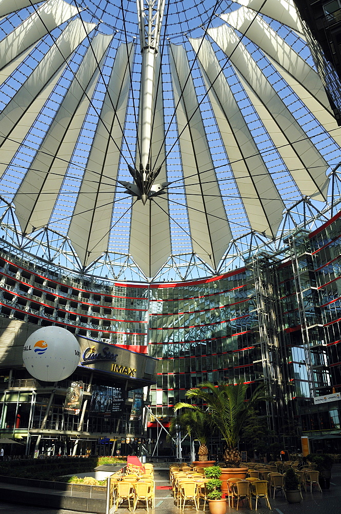 Roof of the Sony Center, Potsdam Square, Berlin, Germany, Europe