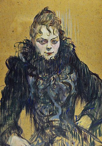 Woman with a black boa, Henri de Toulouse-Lautrec, Musee d'Orsay, Paris, Ile-de-France, France, Europe