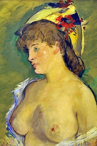 Blonde with bare breasts, edouard Manet, Musee d'Orsay, Paris, Ile-de-France, France, Europe