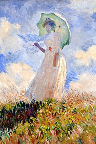 Woman with a Parasol, Claude Monet, Musee d'Orsay, Paris, Ile-de-France, France, Europe