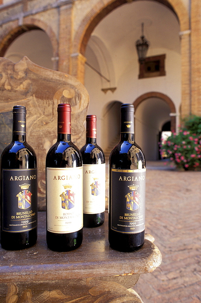 Brunello"Argiano" wine, Montalcino, Tuscany, Italy
