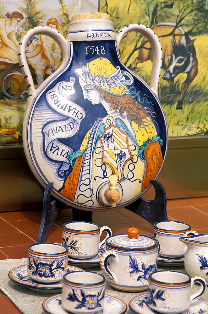 Market of the pottery in Piazza Danti, Perugia, Umbria, Italy